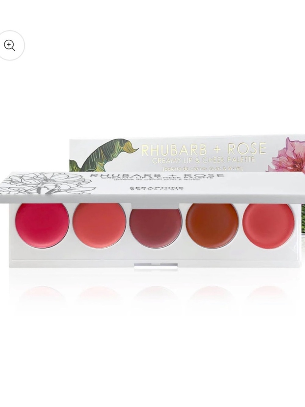 Seraphine Botanicals Rhubarb + Rose - Creamy Lip & Cheek Palette NEW/SEALED - Picture 1 of 6